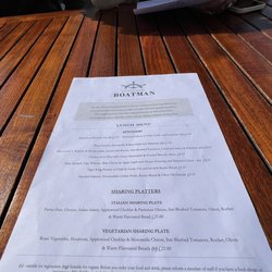 The Boatman - The menu