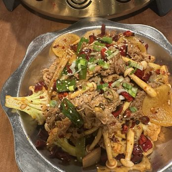 Ping’s Bistro - (,,)Spicy Beef Combination in Steel Pot - Chinese Near Me - San Mateo, California