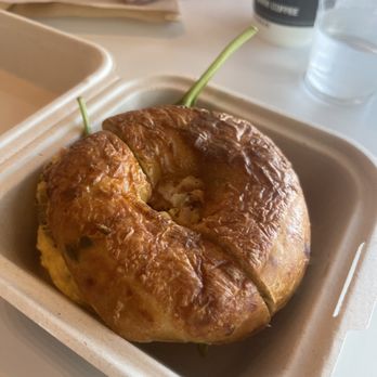 Reborn Coffee - Jalapeño cheddar bagel egg with veggies sandwich - Coffee & Tea Near Me - Anaheim, California Reborn Coffee - Jalapeño cheddar bagel egg with veggies sandwich - Coffee & Tea Near Me - Anaheim, California