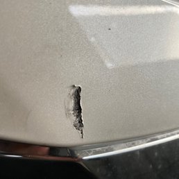 When I ran my car into the corner of a fire extinguisher box