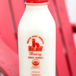 Hilhof Farm Dairy - Certified Organic cream line whole milk quart