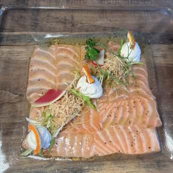 Kata Robata - Yuzu marinated salmon sashimi - Sushi Bars Near Me - Houston, Texas Kata Robata - Yuzu marinated salmon sashimi - Sushi Bars Near Me - Houston, Texas