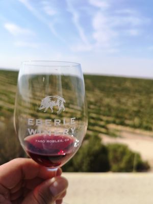 Photo of Eberle Winery - Paso Robles, CA, US. Enjoy a glass on the patio overlooking the vineyards