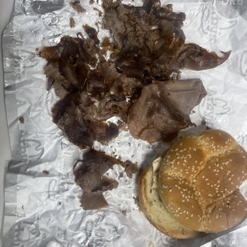 Arby's - a hamburger and meat on tin foil - Fast Food Near Me - Calimesa, California Arby's - a hamburger and meat on tin foil - Fast Food Near Me - Calimesa, California