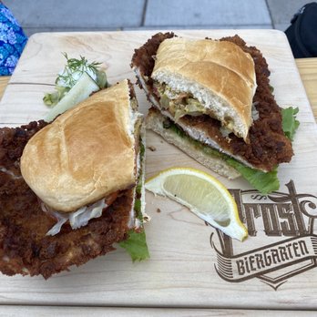Prost Reno Biergarten - Schnitzel sandwich - Beer Gardens Near Me - Reno, Nevada