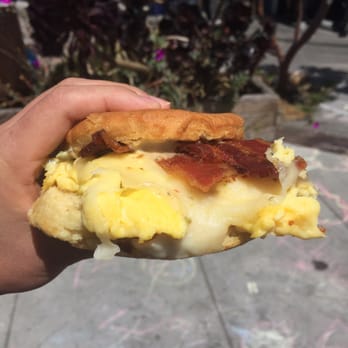 Devil's Teeth Baking Company - "The Special" breakfast sandwich w/ scrambled eggs, bacon, pepper jack cheese, avocado, & lemon-garlic aioli on a fluffy biscuit - Bakeries Near Me - San Francisco, California Devil's Teeth Baking Company - "The Special" breakfast sandwich w/ scrambled eggs, bacon, pepper jack cheese, avocado, & lemon-garlic aioli on a fluffy biscuit - Bakeries Near Me - San Francisco, California