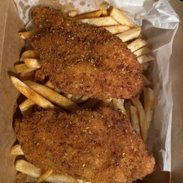 Cajun Fried Catfish and Cajun Fries.