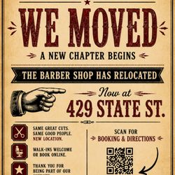 The Barber Shop - 429 State Street. New Location