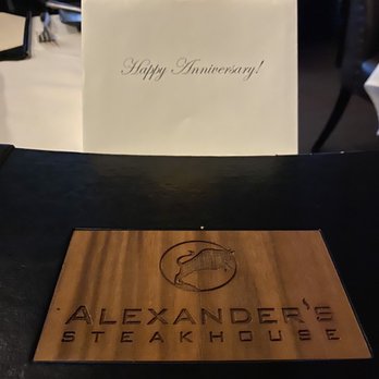 Alexander's Steakhouse - Menu & complimentary anniversary card - Steakhouses Near Me - Cupertino, California