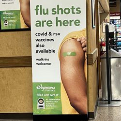 Reminder: flu shots are available at Wegmans pharmacy