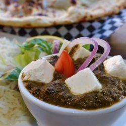Urban India Restaurant & Bar - Saag Paneer. (Spinach with Indian Cheese)