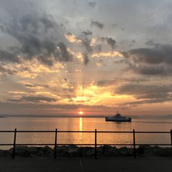 Green Shutters Bistro - Sunset from the terrace at Green Shutters Bistro Largs