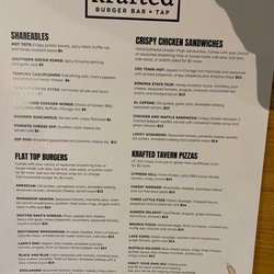 Krafted Burger Bar + Tap - Menu
