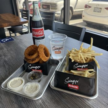 Swagyu Imperial Beach - Onion rings, A5 Wagyu fat shoestring fries, pickled Serrano peppers and a Mexican coke - Burgers Near Me - Imperial Beach, California Swagyu Imperial Beach - Onion rings, A5 Wagyu fat shoestring fries, pickled Serrano peppers and a Mexican coke - Burgers Near Me - Imperial Beach, California