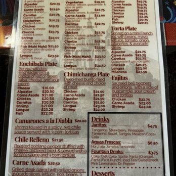 Chabelita's Mexican Restaurant - main menu - Mexican Near Me - Wailuku, Hawaii