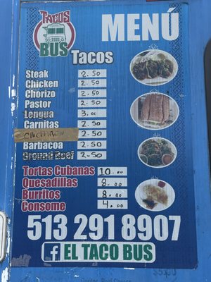 Menu photo 1 El Taco Bus Cincinnati, OH