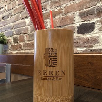 Reren Lamen & Bar - Chopstick holder with signage - Ramen Near Me - Washington, DC, District of Columbia