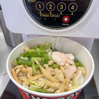 The Ramyun Zip - Spicy seafood noodle with unlimited toppings - Korean Near Me - Apex, North Carolina