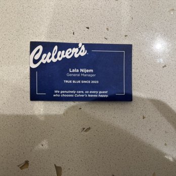 Culver's - Business Card (2024). - Burgers Near Me - Lake Park, Florida Culver's - Business Card (2024). - Burgers Near Me - Lake Park, Florida