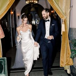 Lovely Bride - Hillary wearing our Katherine Tash 'Cecilia' gown