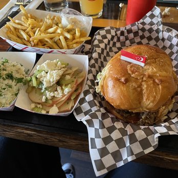 Lady Jaye - Shoe string fries. Yukon gold potato salad and apple salad - American Near Me - Seattle, Washington Lady Jaye - Shoe string fries. Yukon gold potato salad and apple salad - American Near Me - Seattle, Washington