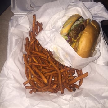 Skip's Kitchen - Western burger with sweet potato fries. - Burgers Near Me - Carmichael, California