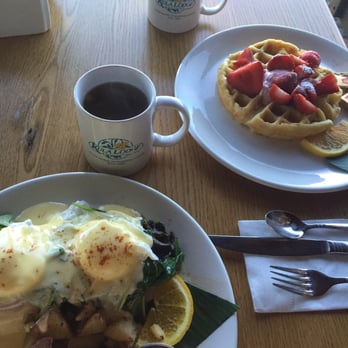 Kula Lodge & Restaurant - Eggs Benedict and waffles with hot coffee! - Breakfast & Brunch Near Me - Kula, Hawaii Kula Lodge & Restaurant - Eggs Benedict and waffles with hot coffee! - Breakfast & Brunch Near Me - Kula, Hawaii