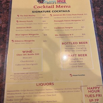 Island Spice Grille & Lounge - Cocktail Menu - Caribbean Near Me - Edgewood, Maryland Island Spice Grille & Lounge - Cocktail Menu - Caribbean Near Me - Edgewood, Maryland