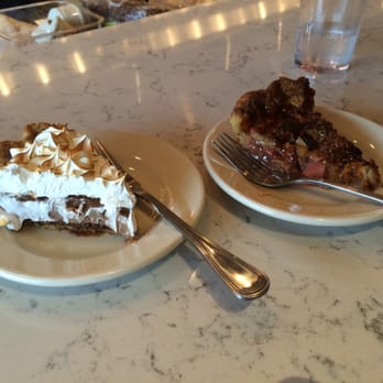 Nighthawks - On the left: Chocolate Hazelnut Cream Pie
On the Right: Strawberry Rhubarb Cornmeal Fruit Pie - Diners Near Me - Minneapolis, Minnesota Nighthawks - On the left: Chocolate Hazelnut Cream Pie
On the Right: Strawberry Rhubarb Cornmeal Fruit Pie - Diners Near Me - Minneapolis, Minnesota