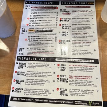 ZEN Noodle Bar - Menu - Vietnamese Near Me - Gainesville, Florida ZEN Noodle Bar - Menu - Vietnamese Near Me - Gainesville, Florida