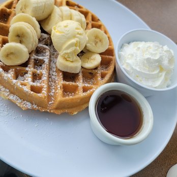 Breakers Breakfast, Brunch & Lunch - Banana and pecan belgian waffle - Breakfast & Brunch Near Me - Pacifica, California Breakers Breakfast, Brunch & Lunch - Banana and pecan belgian waffle - Breakfast & Brunch Near Me - Pacifica, California