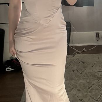 Super Dry Cleaners - Before of my dress being too long - Sewing & Alterations Near Me - Pasadena, California