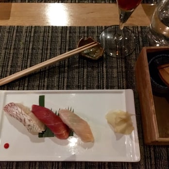 Sushi Taro - Sushi tasting, third course. Snapper, medium fatty tuna, white salmon. - Sushi Bars Near Me - Washington, DC, District of Columbia Sushi Taro - Sushi tasting, third course. Snapper, medium fatty tuna, white salmon. - Sushi Bars Near Me - Washington, DC, District of Columbia