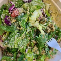 mixed in chopped steak with extra green goddess dressing mixed in chopped steak with extra green goddess dressing