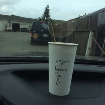 Acme Coffee Roasting - Mexico espresso. Espressos change depending on world's climate. In the distance is their van: "resist corporate coffee" - Coffee & Tea Near Me - Seaside, California