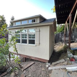 Omega Shed Builders - This project has been one of our more memorable ones so far. We built this shed on the side of a hill in Oakland CA.