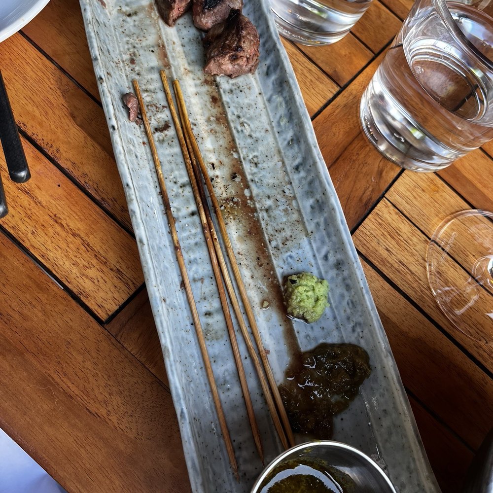 Ukiah - Waygu skewer. So excited to try them I forgot to get a photo first! - Japanese Near Me - Asheville, North Carolina Ukiah - Waygu skewer. So excited to try them I forgot to get a photo first! - Japanese Near Me - Asheville, North Carolina