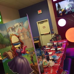 Chuck E. Cheese - Table set up well the aftermath lol