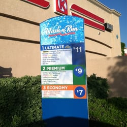 Car wash prices, cleans with rubber brushes