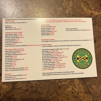 Kingston Kitchen - Menu - Caribbean Near Me - Tucson, Arizona