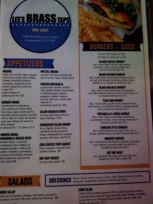 Menu photo 3 Lees Brass Taps Bar and Grill Greensboro, NC