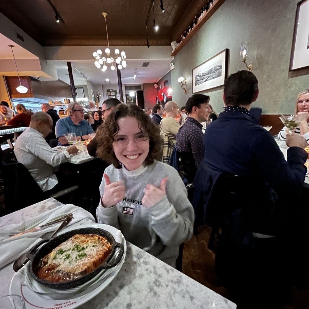 Mia Francesca - 100 layer lasagna. Notice the car in the wall in the background - Italian Near Me - Chicago, Illinois Mia Francesca - 100 layer lasagna. Notice the car in the wall in the background - Italian Near Me - Chicago, Illinois
