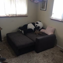 The Full size Couch Bed Charcoal colored that was ordered from a state away.