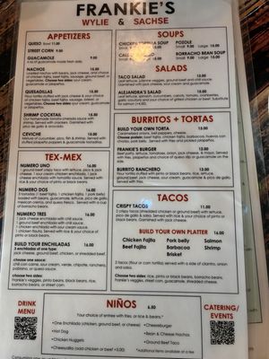 Menu photo 2 Frankie's Sachse, TX