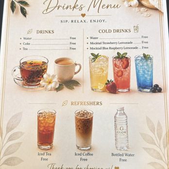 Glow Nail Spa - Drink menu - Nail Salons Near Me - Lynnwood, Washington