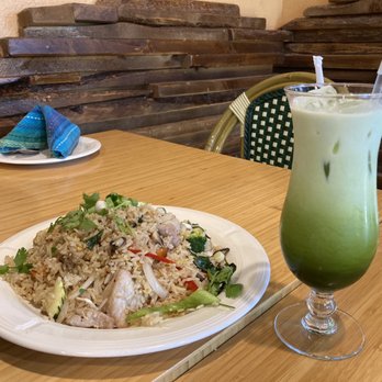I Thai Kitchen - Pork Basil Fried Rice and Thai Green Tea - Thai Near Me - Las Vegas, Nevada