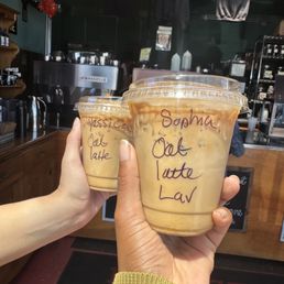 Lavender Oat Milk Latte and Oat Milk Latte