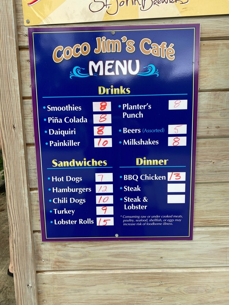 COCO JIM’S CAFE Cafes 6D Estate Adrian, St John, Virgin Islands