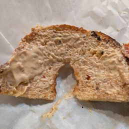 $3 extra for cream cheese and this is all you get