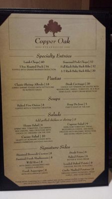 Menu photo 1 Copper Oak Steak House Baraboo, WI Menu photo 1 Copper Oak Steak House Baraboo, WI